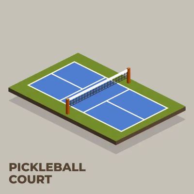 بطاءات أكريليك من البيكفيك بيكلبال كورت مات 6.56*32.81ft مع تركيب رول