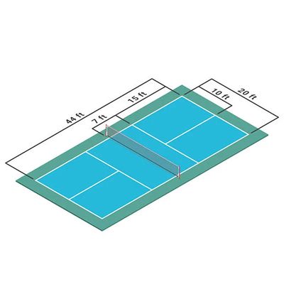 سعر جيد حجم الملعب خيار 44 * 20ft أو 60 * 30ft ملعب البيكلبال ملعب غطاء رولي تثبيت مع طبقة الرمل الكريستالي القشرة العليا متصل