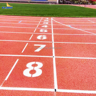سعر جيد 13 ملم سمك IAAF معتمد كامل صب مسار الركض مع امتصاص الصدمات للملاعب الرياضية متصل